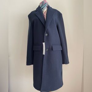 Zara Navy Wool Pea Coat Unisex small